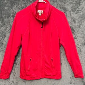 Tangerine sz Med Women's Vibrant Pink Runners Jacket stretch full zip